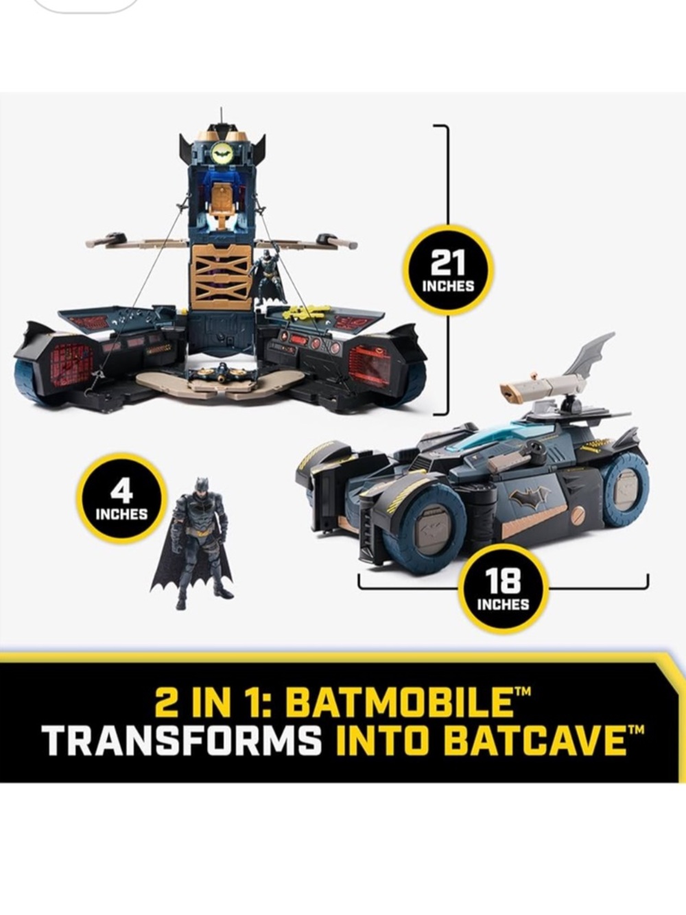 Transforming Batmobile Playset, 2-in-1 / new open box